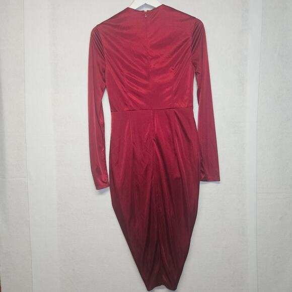 Altuzarra for Target Dress Maroon Red Satin Wrap Dress - Picture 8 of 11